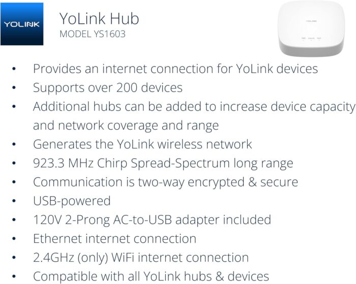 YoLink Smart Home Starter Kit: Hub & Water Leak Sensor 4-Pack, SMS/Text, Email & Push Notifications, LoRa Up to 1/4 Mile Open-Air Range, w/Alexa, IFTTT, Home Assistant - Image 3