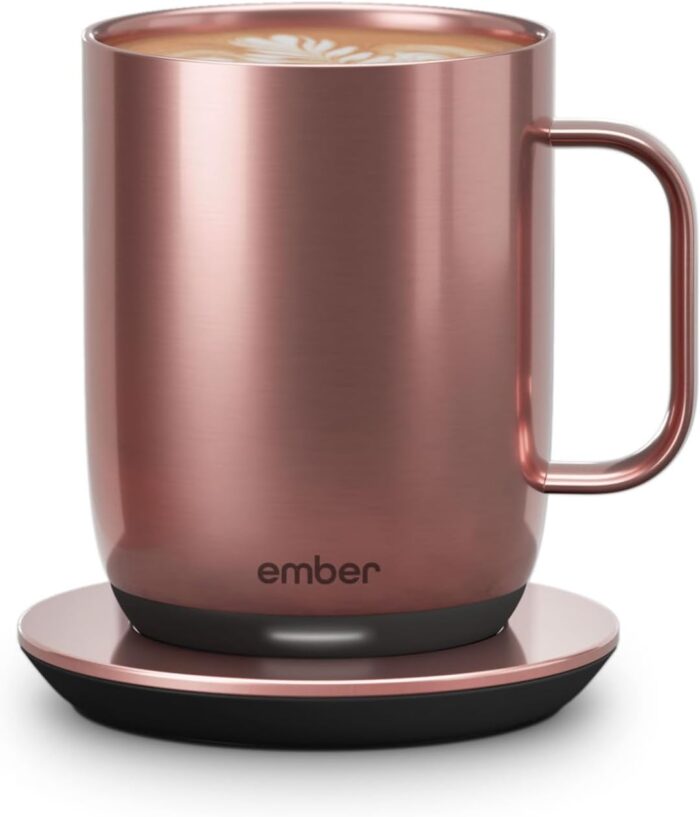 Ember Temperature Control Smart Mug 2, 14 Oz, App-Controlled Heated Coffee Mug with 80 Min Battery Life and Improved Design, Rose Gold - Image 2