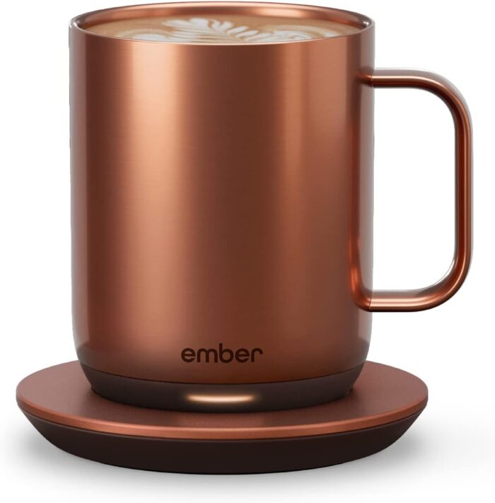 Ember Temperature Control Smart Mug 2, 10 Oz, App-Controlled Heated Coffee Mug with 80 Min Battery Life and Improved Design, Copper