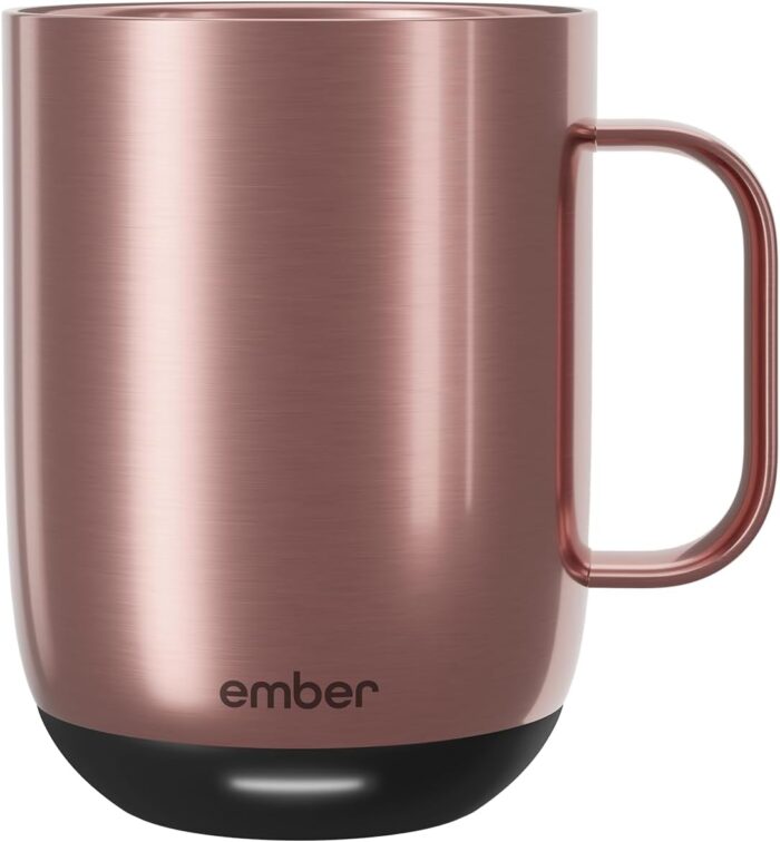 Ember Temperature Control Smart Mug 2, 14 Oz, App-Controlled Heated Coffee Mug with 80 Min Battery Life and Improved Design, Rose Gold