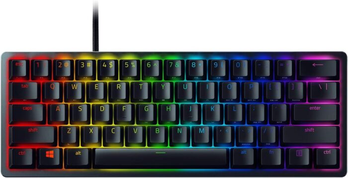 Razer Huntsman Mini 60% Gaming Keyboard: Fast Keyboard Switches - Clicky Optical Switches - Chroma RGB Lighting - PBT Keycaps - Onboard Memory - Snap Tap - Black