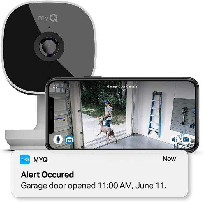 myQ Smart Garage Security Camera – 1080p HD Video, Night Vision, Motion Detection, Magnetic, Wi-Fi, Two-Way Audio, Smartphone Control - Image 2