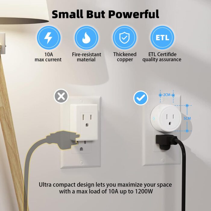 Smart Plug 4Pack, WiFi Plugs Compatible with Alexa & Google Assistant, Smart Outlet with Timer Schedule, WiFi Socket for Home, No Hub Required, FCC Certified, 2.4G WiFi Only - Image 6