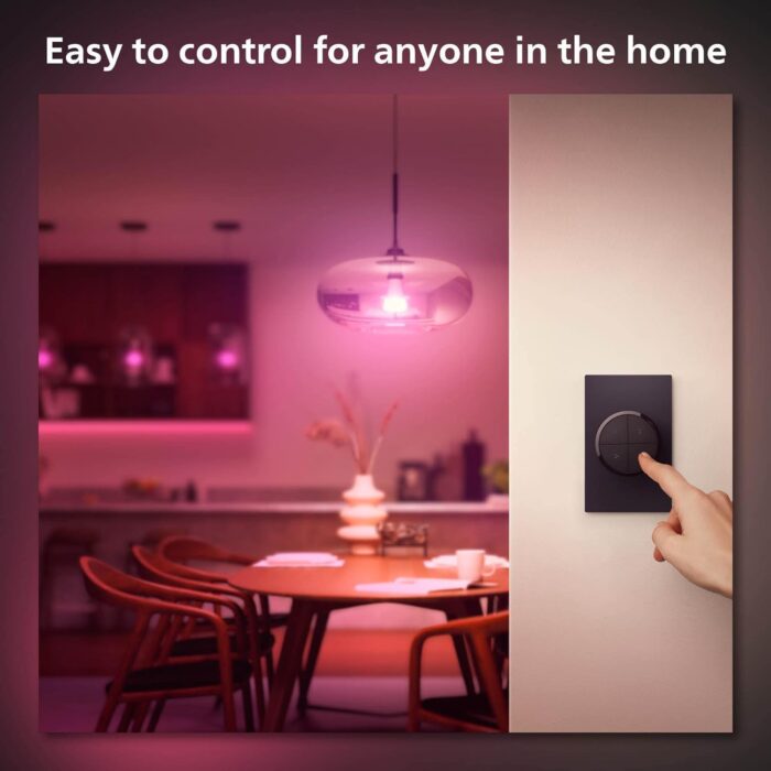 Philips Hue Wall Tap Dial Light Switch, Portable, Black - 1 Pack - Requires Hue Lights and Hue Bridge - Smart Home - Easy, No-Wire Installation - Image 7