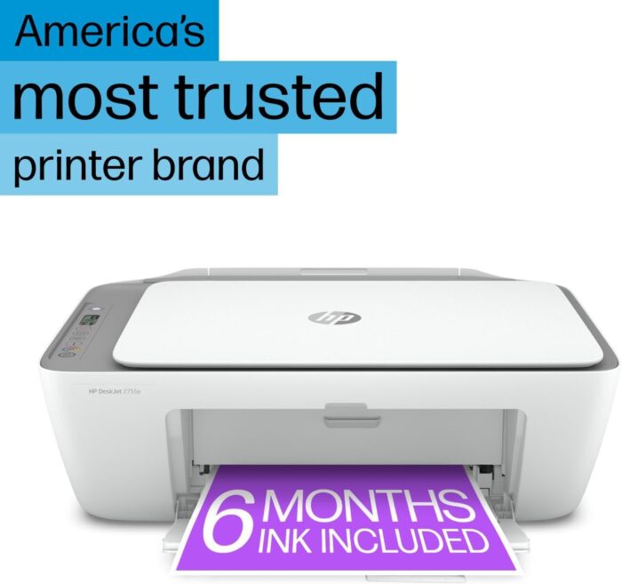 HP DeskJet 2755e Wireless Color inkjet-printer, Print, scan, copy, Easy setup, Mobile printing, Best-for home, 3 months of Instant Ink included,white - Image 5