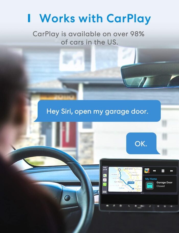 meross Smart Garage Door Opener Remote, Compatible with Apple HomeKit, Amazon Alexa, Google Assistant, Carplay and SmartThings, No Hub Needed - Image 4
