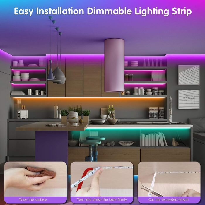 Tenmiro 50ft LED Strip Lights, RGB LED Smart Music Sync Color Changing LED Lights Strips with Remote LED Lights for Bedroom, Room, TV, Party - Image 6