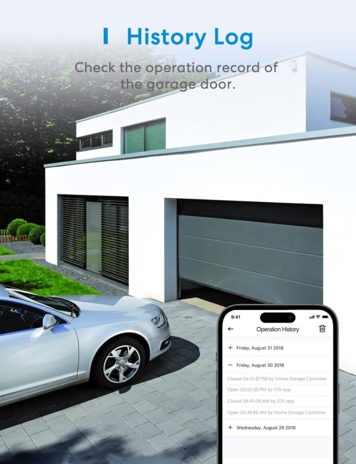 meross Smart Garage Door Opener Remote, Compatible with Apple HomeKit, Amazon Alexa, Google Assistant, Carplay and SmartThings, No Hub Needed - Image 8