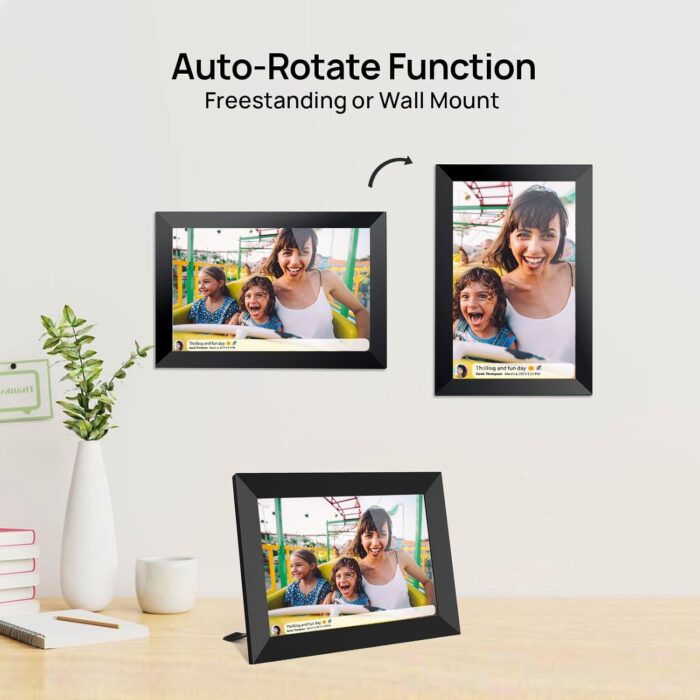32GB FRAMEO 10.1 Inch Smart WiFi Digital Photo Frame 1280x800 IPS LCD Touch Screen, Auto-Rotate Portrait and Landscape, Built in 32GB Memory, Share Moments Instantly via Frameo App from Anywhere - Image 6