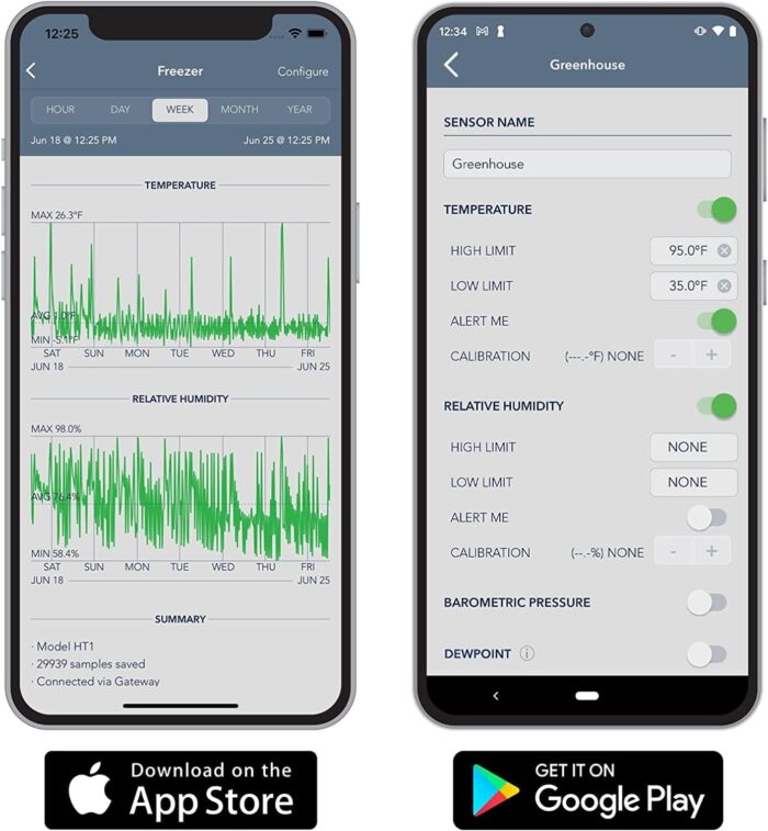 HT1 Wireless Digital Thermometer/Hygrometer for iPhone/Android. USA Developed and Supported Humidity/Temperature/Dewpoint/VPD Monitor/Logger. Indoor/Outdoor Smart Sensor with Alerts - Image 6