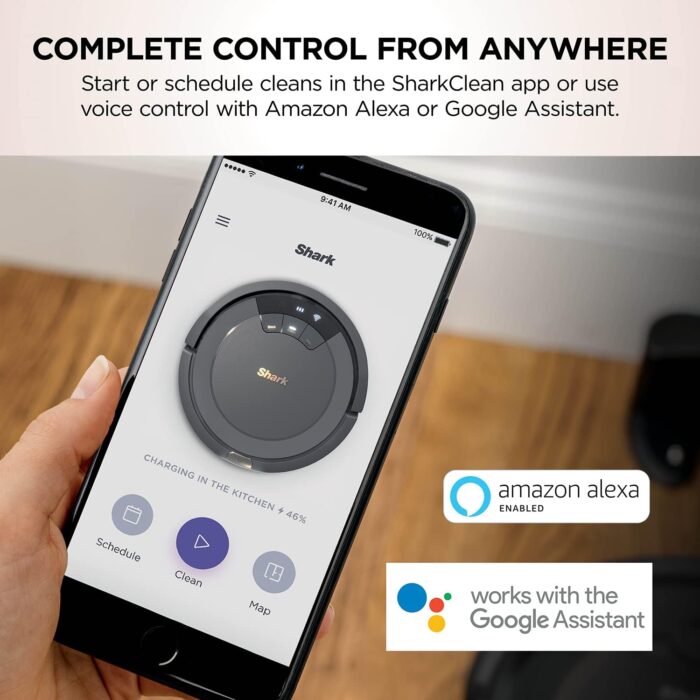 Shark AV753 ION Robot Vacuum, Tri-Brush System, Wifi Connected, 120 Min Runtime, Works with Alexa, Multi Surface Cleaning, Grey - Image 4