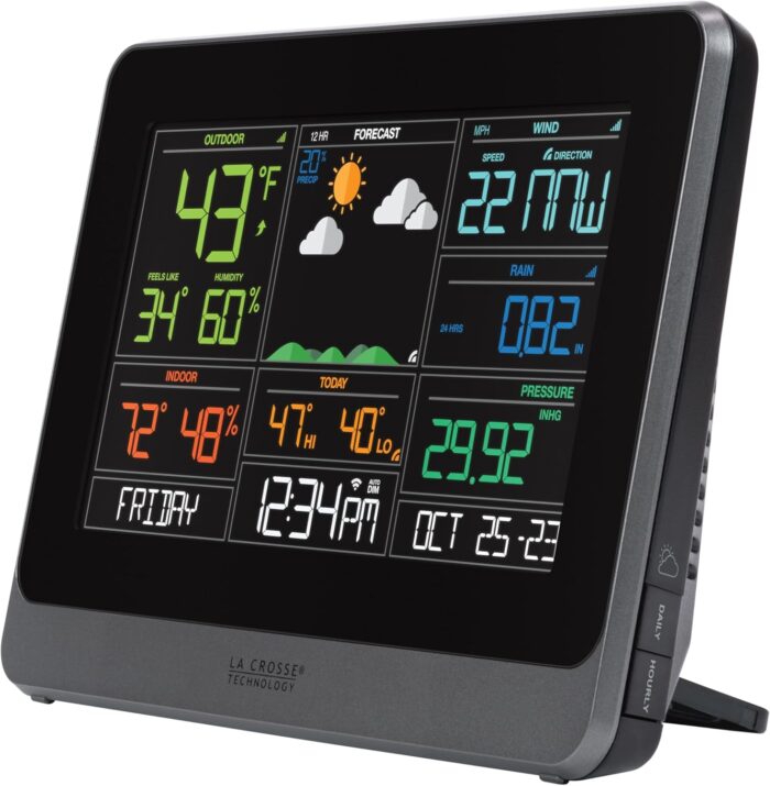 La Crosse Technology 328-10618-INT Wireless WiFi Professional Weather Center, Black - Image 7