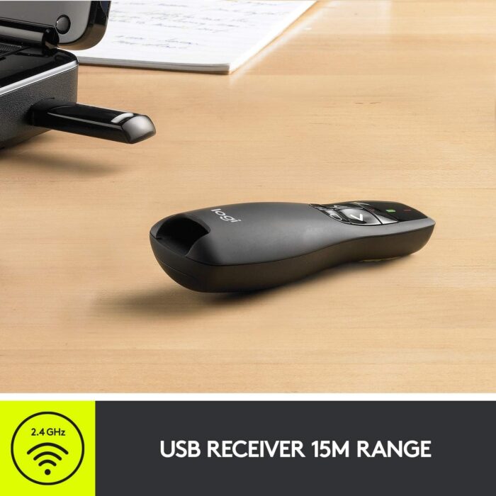 Logitech Wireless Presenter R400, Wireless Presentation Remote Clicker with Laser Pointer - Image 5