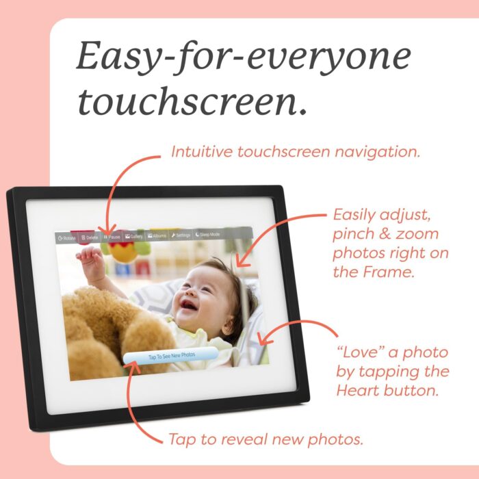 Skylight Digital Picture Frame - WiFi Enabled with Load from Phone Capability, Touch Screen Digital Photo Frame Display - Customizable Gift for Friends and Family - 10 Inch Black - Image 7