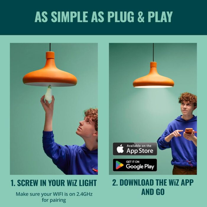 WiZ Connected 60W A19 LED Smart Light Bulbs - Connects to Your Wi-Fi - E26 Smart Bulb - Control with Voice or App + Activate with Motion - Matter Compatible - 1 Pack - Image 5