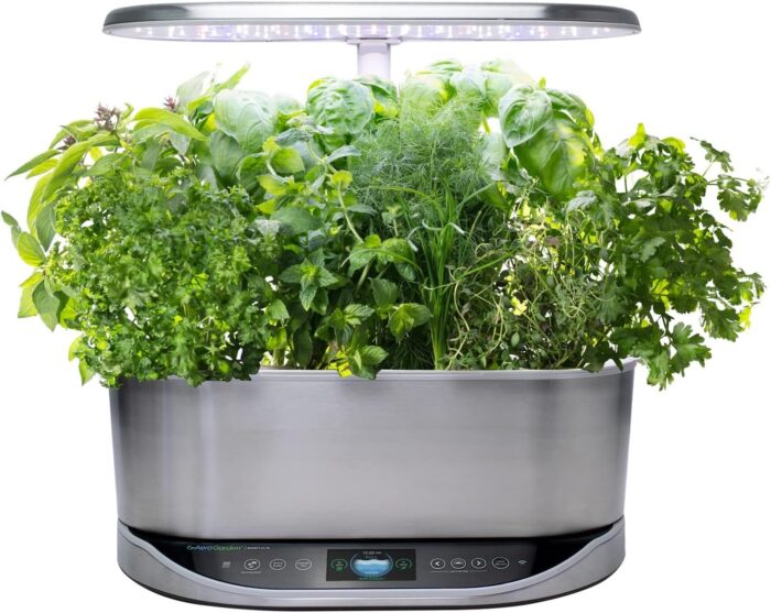 AeroGarden Bounty Elite - Indoor Garden with LED Grow Light, WiFi and Alexa Compatible, Stainless Steel