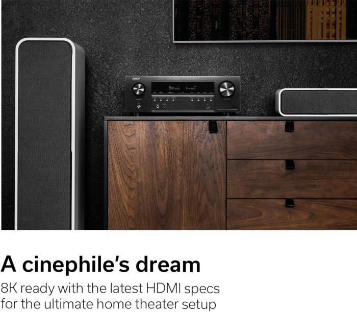 Denon AVR-S760H 7.2 Ch AVR - 75 W/Ch (2021 Model), Advanced 8K Upscaling, Dolby Atmos Height Virtualization, DTS Virtual:X & More, Built-in HEOS, Amazon Alexa Voice Control - Image 2