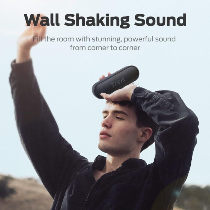 Tribit Bluetooth Speaker, XSound Go Speaker with 16W Loud Sound & Deeper Bass, 24H Playtime, IPX7 Waterproof, Bluetooth 5.0 TWS Pairing Portable Wireless Speaker for Home, Outdoor (Upgraded) - Image 3