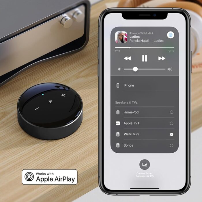WiiM Mini AirPlay2 Wireless Audio Streamer, Multiroom Stereo, Preamplifier, Works with Alexa and Siri Voice Assistants, Stream Hi-Res Audio from Spotify, Amazon Music and More - Image 4