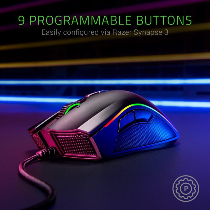 Razer Mamba Elite Wired Gaming Mouse: 16,000 DPI Optical Sensor - Chroma RGB Lighting - 9 Programmable Buttons - Mechanical Switches - Image 7