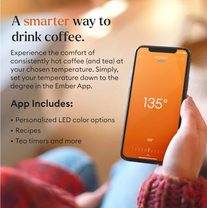 Ember Temperature Control Smart Mug 2, 14 Oz, App-Controlled Heated Coffee Mug with 80 Min Battery Life and Improved Design, Black - Image 2