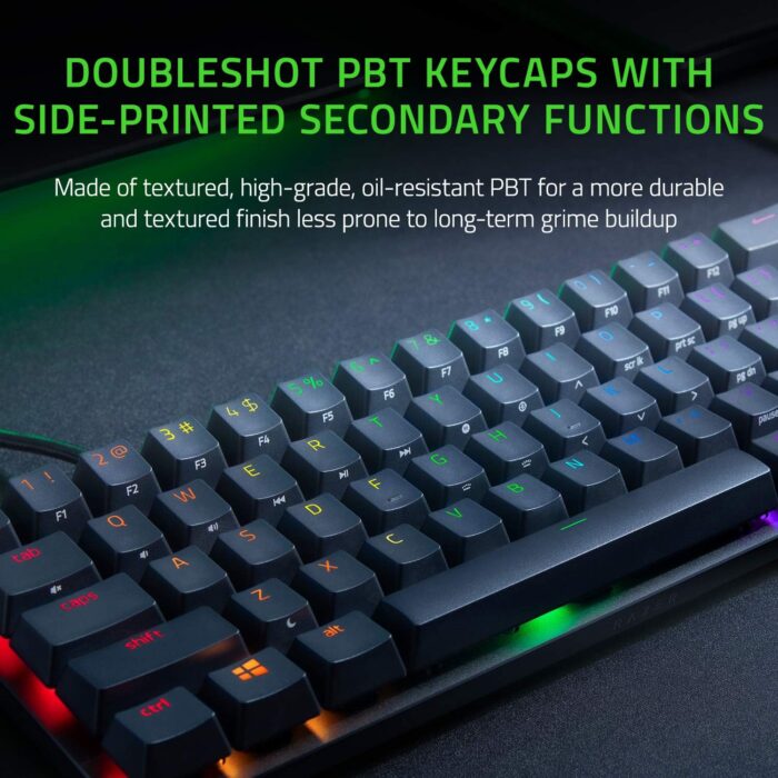 Razer Huntsman Mini 60% Gaming Keyboard: Fast Keyboard Switches - Clicky Optical Switches - Chroma RGB Lighting - PBT Keycaps - Onboard Memory - Snap Tap - Black - Image 3