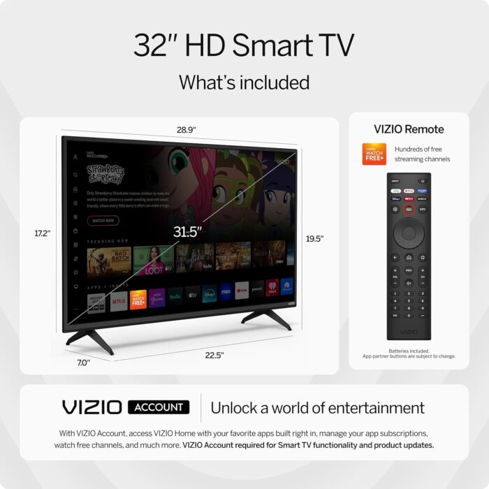 VIZIO 32 inch D-Series HD 720p Smart TV with Apple AirPlay and Chromecast Built-in, Alexa Compatibility, D32h-J, 2022 Model - Image 4