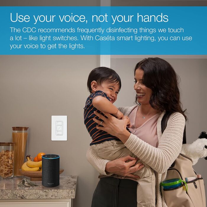 Lutron Caseta Smart Lighting Original Dimmer Switch, for Light Bulbs and Fans, Works w/ Alexa, Apple Homekit, Google Home (Hub Required), No Neutral Required, 150W 3-Way, PD-6WCL-LA, Light Almond - Image 9
