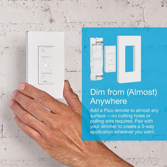Lutron Caseta Smart Lighting Original Dimmer Switch, for Light Bulbs and Fans, Works w/ Alexa, Apple Homekit, Google Home (Hub Required), No Neutral Required, 150W 3-Way, PD-6WCL-LA, Light Almond - Image 10