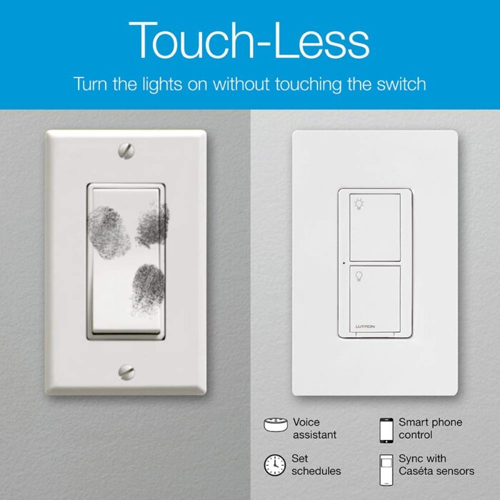 Lutron Caseta Smart Lighting Original Switch for Light Bulbs and Fans, Works w/ Alexa, Apple HomeKit, Google Home (Hub Required), 6A Single-Pole/3-Way, Neutral Required, PD-6ANS-BL, Black - Image 7