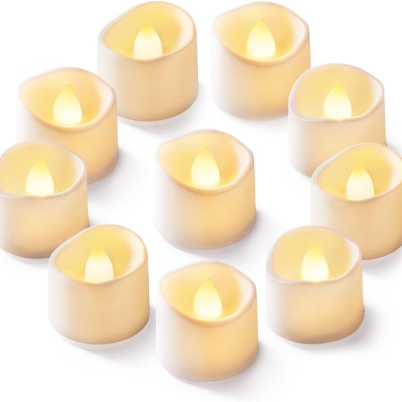 Homemory 12-Pack Flameless LED Tea Lights Candles Battery Operated, 200+Hour Fake Electric Candles TeaLights for Votive, Aniversary, Wedding Centerpiece Table Decor, Funeral, Halloween, Christmas