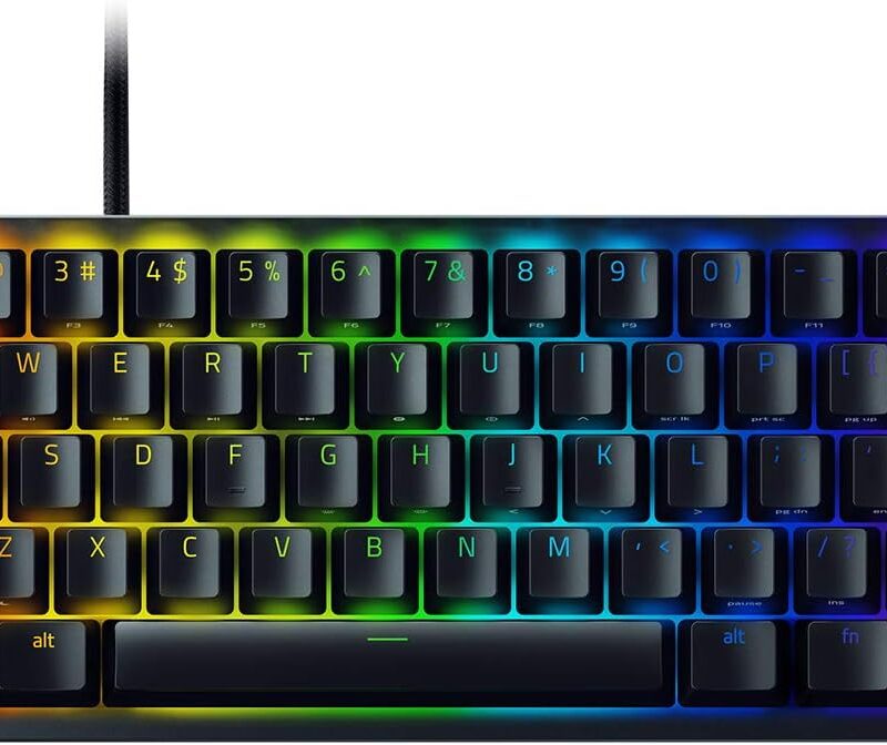 Razer Huntsman Mini 60% Gaming Keyboard: Fast Keyboard Switches - Linear Optical Switches - Chroma RGB Lighting - PBT Keycaps - Onboard Memory Snap Tap - Black
