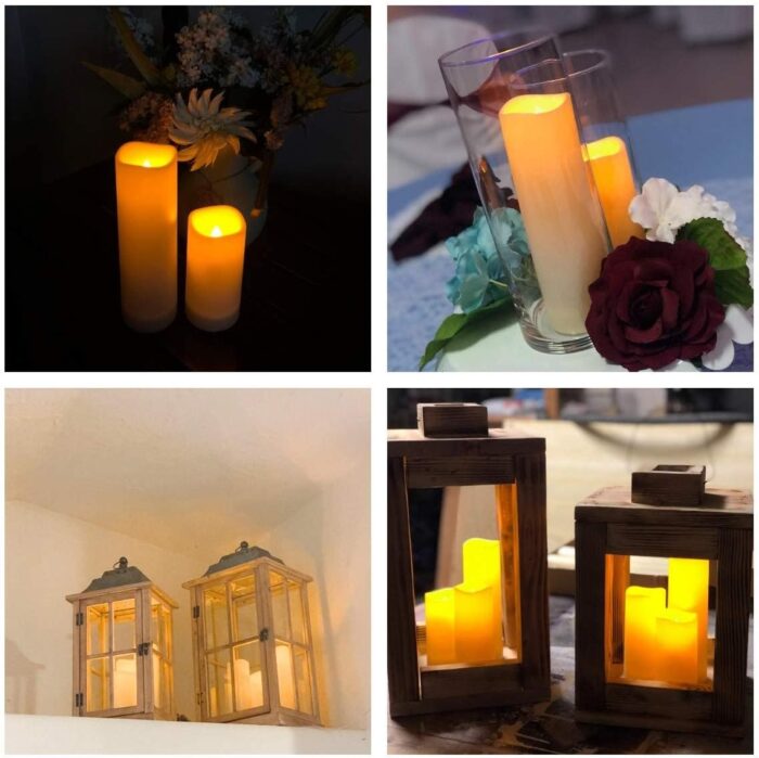 Aignis Flameless LED Candles with 10-Key Remote & Timer, Outdoor Indoor Waterproof Battery Operated Candles for Home/Birthday/Wedding/Holiday Décor, Exquisite Set of 12 (D2.2'' x H4''/5''/6''/7'') - Image 3