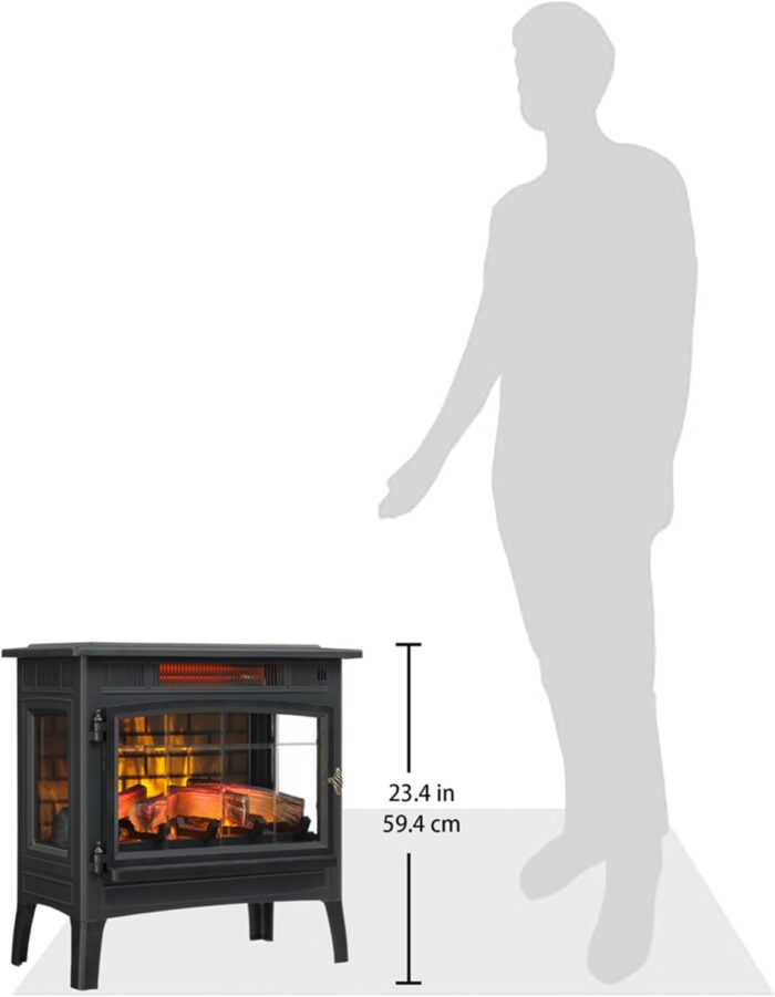 duraflame Freestanding Electric Fireplace Stove Heater with 3D Flame Effect for 1,000 Sq. Ft. Room, Black - Image 10