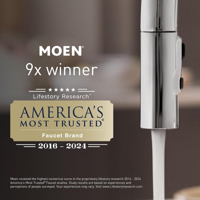 Moen Adler Spot Resist Stainless One-Handle High Arc Kitchen Sink Faucet with Power Clean, Kitchen Faucet with Pull Down Sprayer, 87233SRS - Image 8
