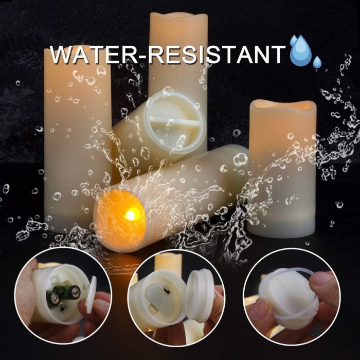 Enido 12 Pc LED Candles Flickering Flameless Candles with Remote & Timer for Romantic Ambiance, Home Decor Mood Lighting Cozy Fall Decor Battery Operated Candles, Outdoor Waterproof - Image 6