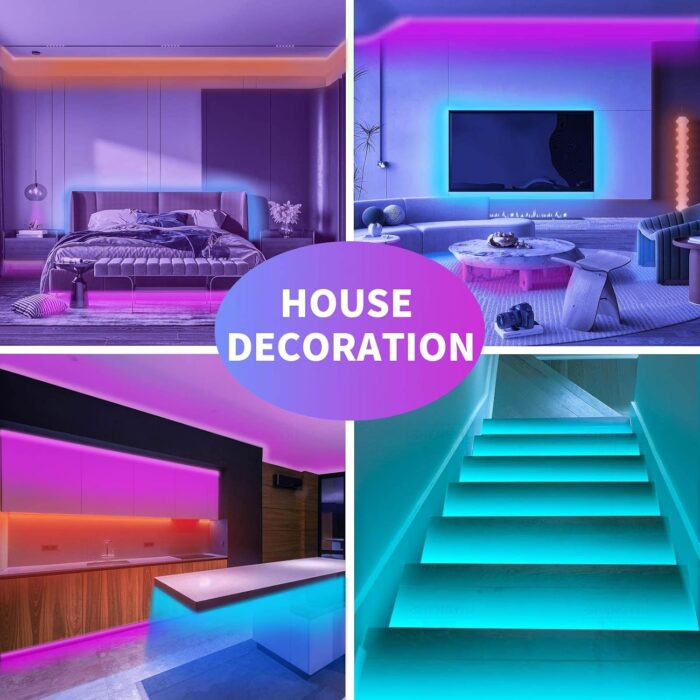 KSIPZE 100ft Led Strip Lights RGB Music Sync Color Changing,Bluetooth Led Lights with Smart App Control Remote,Led Lights for Bedroom Room Lighting Flexible Home Décor - Image 2