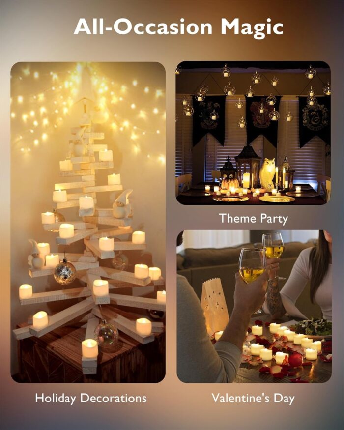 Homemory 12-Pack Flameless LED Tea Lights Candles Battery Operated, 200+Hour Fake Electric Candles TeaLights for Votive, Aniversary, Wedding Centerpiece Table Decor, Funeral, Halloween, Christmas - Image 5