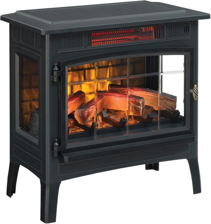 duraflame Freestanding Electric Fireplace Stove Heater with 3D Flame Effect for 1,000 Sq. Ft. Room, Black - Image 8