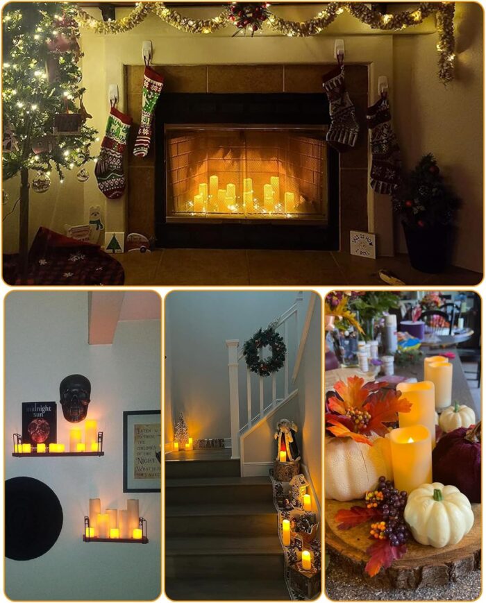 Enido 12 Pc LED Candles Flickering Flameless Candles with Remote & Timer for Romantic Ambiance, Home Decor Mood Lighting Cozy Fall Decor Battery Operated Candles, Outdoor Waterproof - Image 7