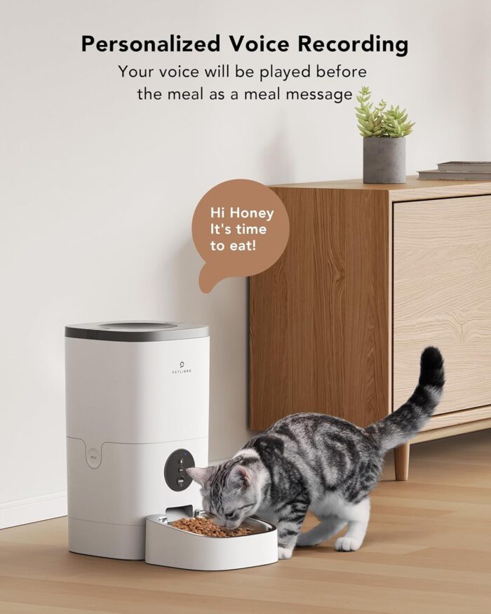 Petlibro Automatic Dog Feeder, 6L Dog Food Dispenser with Customize Feeding Schedule, 2.4G WiFi Pet Feeder with Timer Interactive Voice Recorder, Auto Dog Feeder for Cat Pet 1-4 Meals Dry Food - Image 7