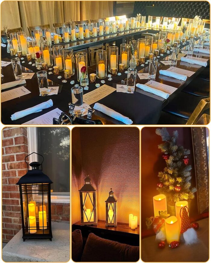 Enido 12 Pc LED Candles Flickering Flameless Candles with Remote & Timer for Romantic Ambiance, Home Decor Mood Lighting Cozy Fall Decor Battery Operated Candles, Outdoor Waterproof - Image 4