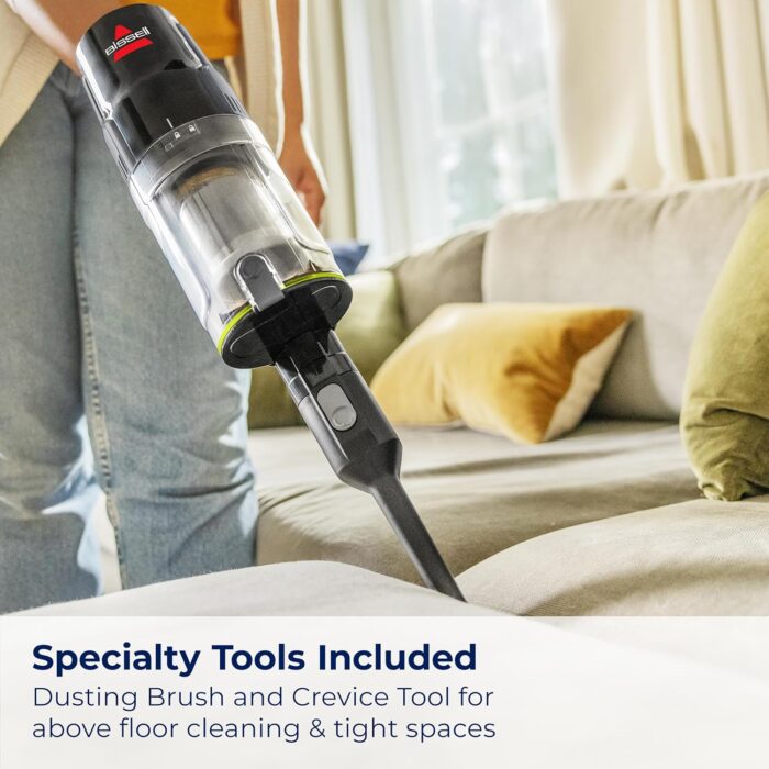 BISSELL CleanView XR Pet 300w Lightweight Cordless Vacuum w/ Removable Battery, 40-min runtime, Deep-Cleaning Furbrush & Tangle-Free Brush Roll, LED lights, XL Tank, Dusting & Crevice Tool, Wall Mount - Image 9