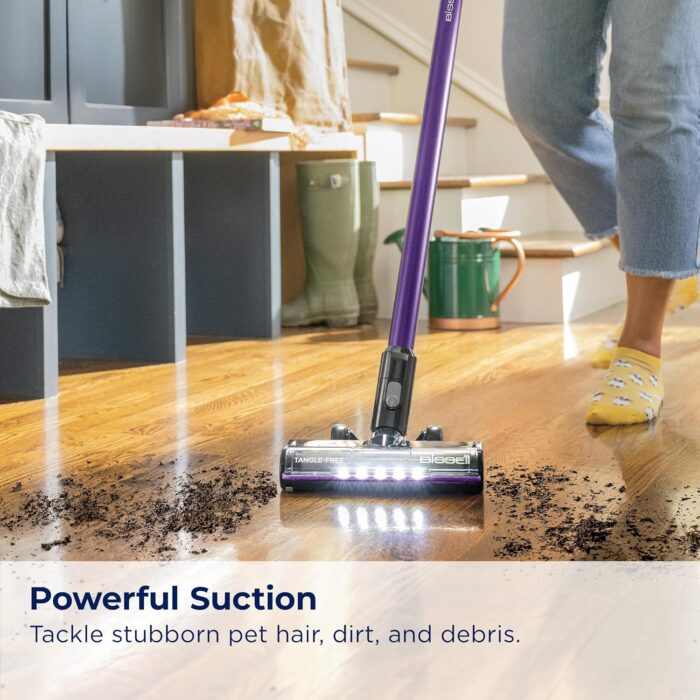 BISSELL CleanView XR Pet 300w Lightweight Cordless Vacuum w/ Removable Battery, 40-min runtime, Deep-Cleaning Furbrush & Tangle-Free Brush Roll, LED lights, XL Tank, Dusting & Crevice Tool, Wall Mount - Image 3