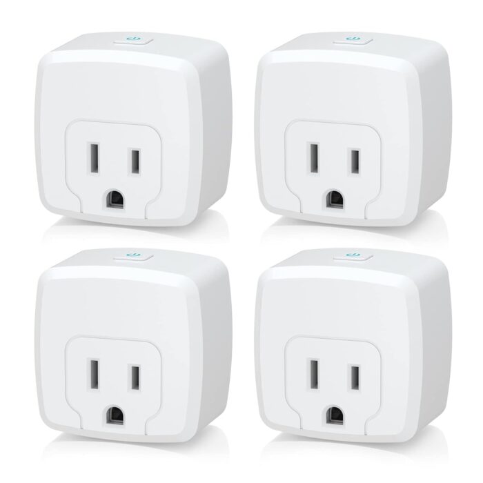 HBN Smart Plug Mini 15A, WiFi Smart Outlet Works with Alexa, Google Home Assistant, Remote Control with Timer Function, No Hub Required, ETL Certified, 2.4G WiFi Only, 4-Pack