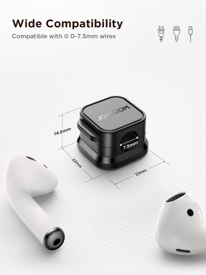 6 Pack Magnetic Cable Clips [Cable Smooth Adjustable] Cord Holder, Under Desk Cable Management, JOYROOM Adhesive Wire Holder Keeper Organizer for Home Office Desk Phone Car Wall Desktop Nightstand - Image 7
