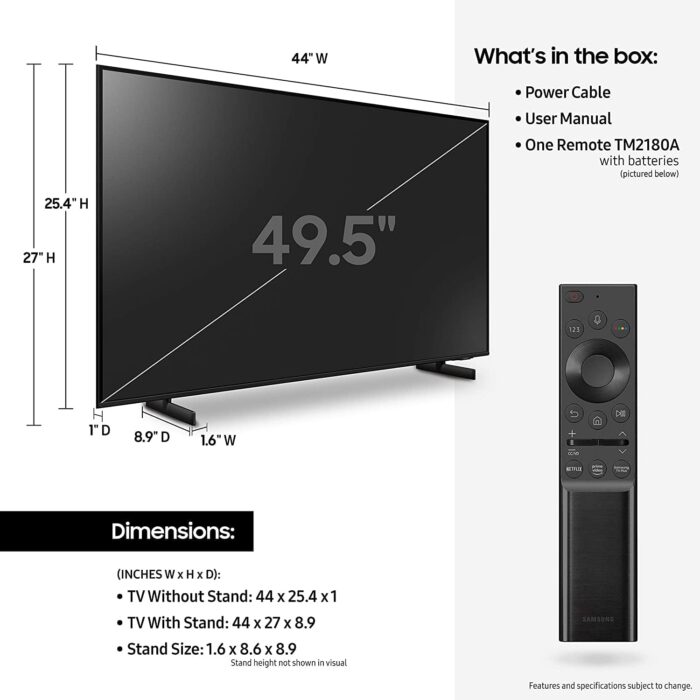SAMSUNG 50-Inch Class Crystal 4K UHD AU8000 Series HDR, 3 HDMI Ports, Motion Xcelerator, Tap View, PC on TV, Q Symphony, Smart TV with Alexa Built-In (UN50AU8000FXZA, 2021 Model) - Image 2