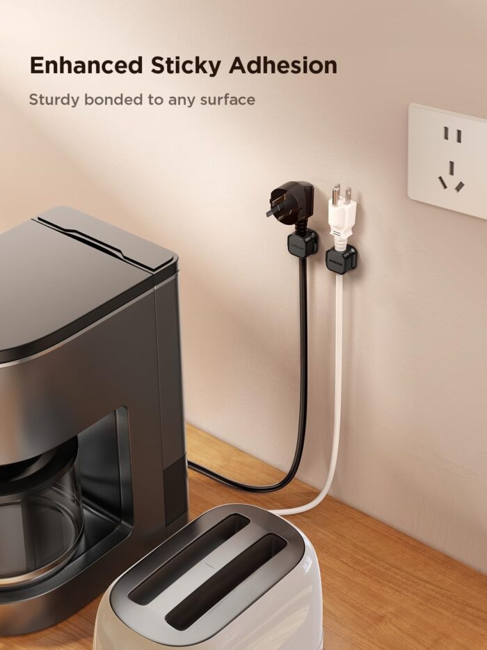 6 Pack Magnetic Cable Clips [Cable Smooth Adjustable] Cord Holder, Under Desk Cable Management, JOYROOM Adhesive Wire Holder Keeper Organizer for Home Office Desk Phone Car Wall Desktop Nightstand - Image 5