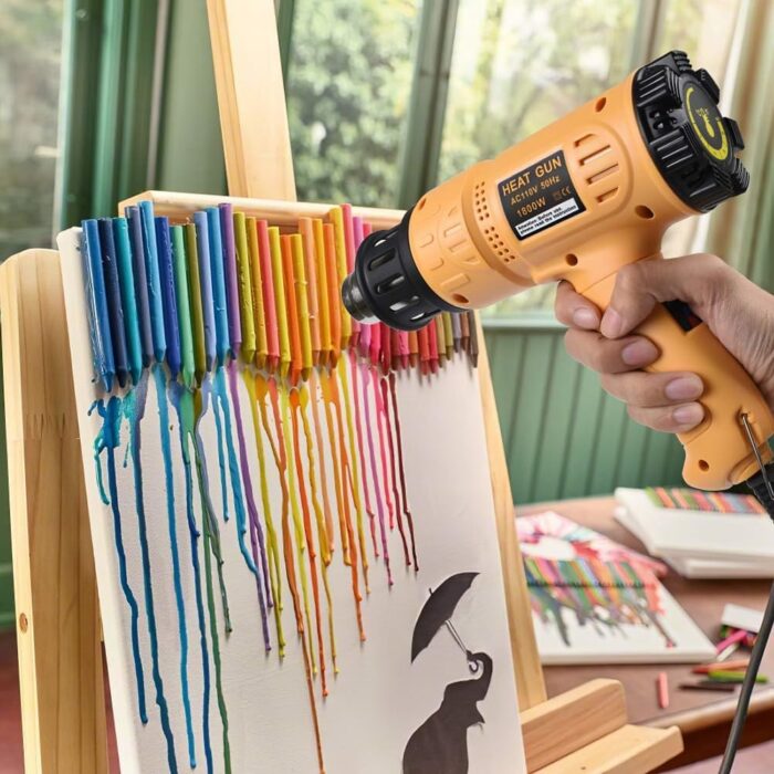 SEEKONE Heat Gun 1800W 122℉-1202℉（50℃- 650℃）Fast Heating Heavy Duty Hot Air Gun Kit Variable Temperature Control Overheat Protection with 4 Nozzles for Crafts, Shrinking PVC, Stripping Paint(5.2FT) - Image 6