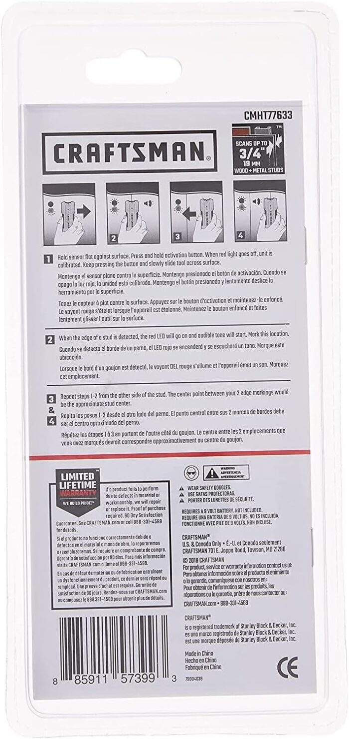 CRAFTSMAN Stud Finder, 3/4-Inch Depth (CMHT77633) - Image 7